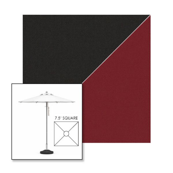 Picture of Black Burgundy | 7.5' Square Heavy Duty Aluminum Market Umbrella Sunbrella® Awning Fabric