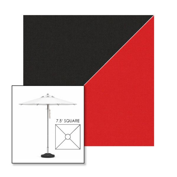 Picture of Black Logo Red | 7.5' Square Heavy Duty Aluminum Market Umbrella Sunbrella® Awning Fabric