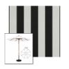 Picture of Beaufort Black White | 7.5' Wood Frame Market Umbrella Sunbrella® Awning Fabric