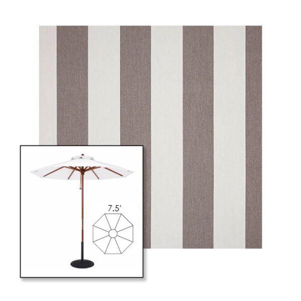 Picture of Beaufort Mushroom | 7.5' Wood Frame Market Umbrella Sunbrella® Awning Fabric