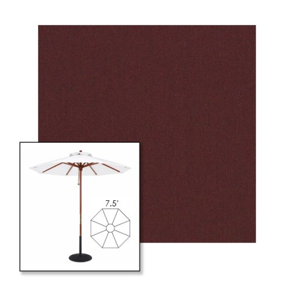 Picture of Black Cherry | 7.5' Wood Frame Market Umbrella Sunbrella® Awning Fabric