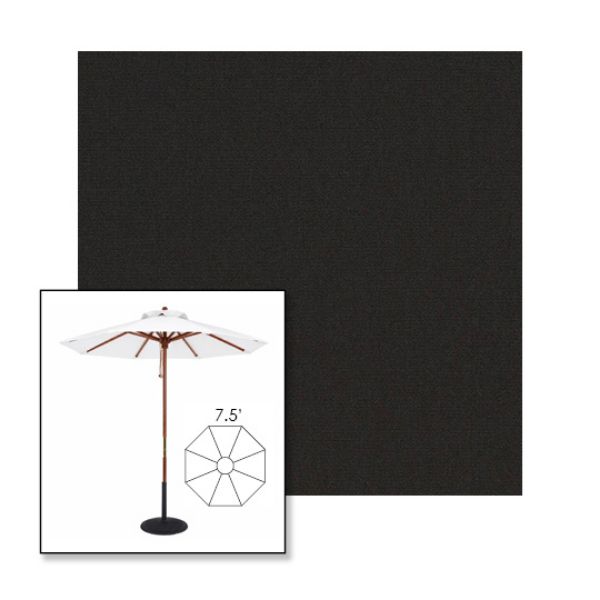 Picture of Black | 7.5' Wood Frame Market Umbrella Sunbrella® Awning Fabric
