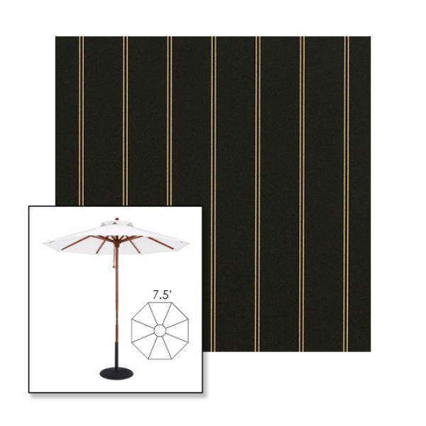 Picture of Cooper Black | 7.5' Wood Frame Market Umbrella Sunbrella® Awning Fabric