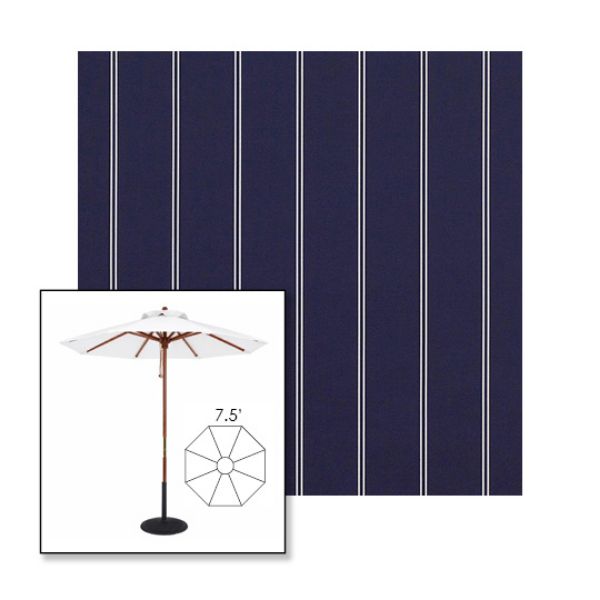 Picture of Cooper Navy | 7.5' Wood Frame Market Umbrella Sunbrella® Awning Fabric