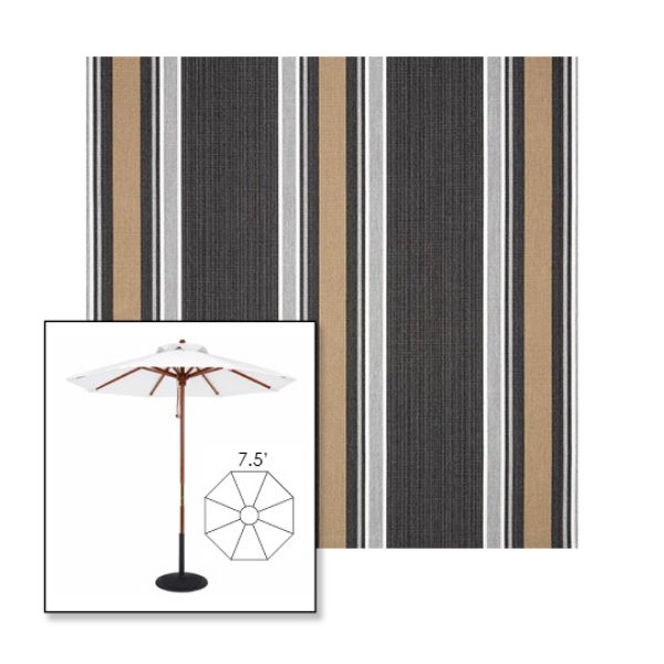 Picture of Emblem Classic | 7.5' Wood Frame Market Umbrella Sunbrella® Awning Fabric