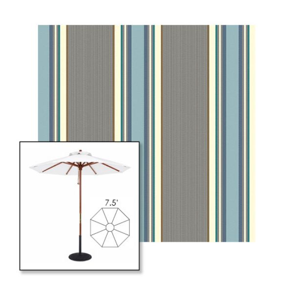 Picture of Emblem Dew | 7.5' Wood Frame Market Umbrella Sunbrella® Awning Fabric