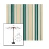 Picture of Forest Green Beige Natural Fancy | 7.5' Wood Frame Market Umbrella Sunbrella® Awning Fabric
