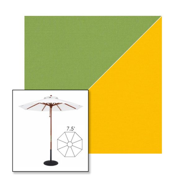 Picture of Ginkgo Sunflower | 7.5' Wood Frame Market Umbrella Sunbrella® Awning Fabric
