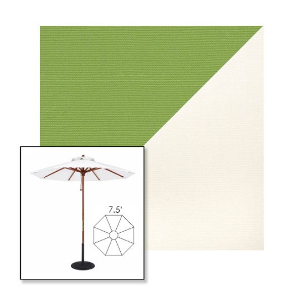 Picture of Ginkgo White | 7.5' Wood Frame Market Umbrella Sunbrella® Awning Fabric