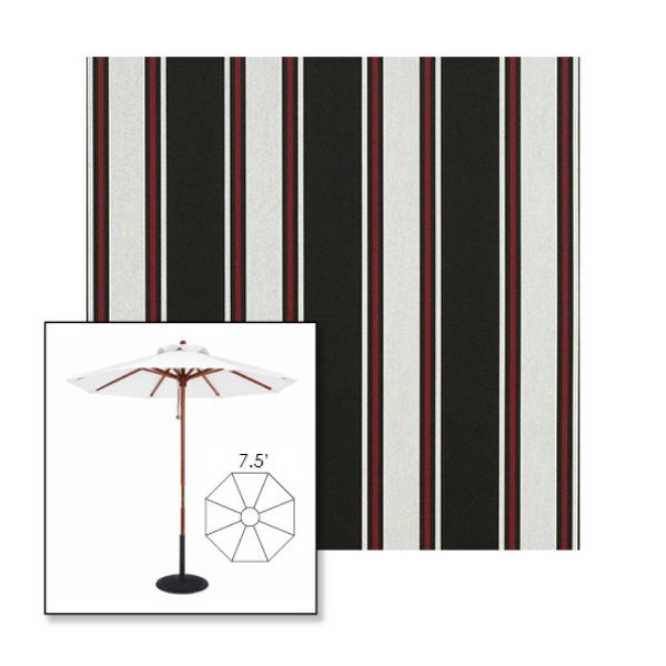 Picture of Hatteras Raven | 7.5' Wood Frame Market Umbrella Sunbrella® Awning Fabric