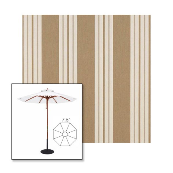 Picture of Heather Beige Classic | 7.5' Wood Frame Market Umbrella Sunbrella® Awning Fabric