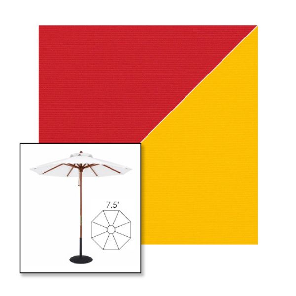 Picture of Jockey Red Yellow | 7.5' Wood Frame Market Umbrella Sunbrella® Awning Fabric