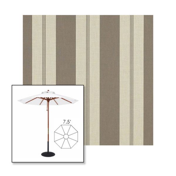 Picture of Moreland Taupe | 7.5' Wood Frame Market Umbrella Sunbrella® Awning Fabric