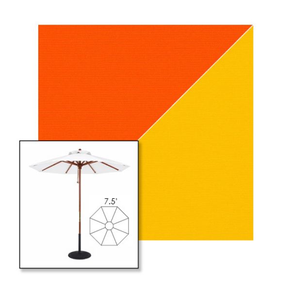 Picture of Orange Sunflower | 7.5' Wood Frame Market Umbrella Sunbrella® Awning Fabric