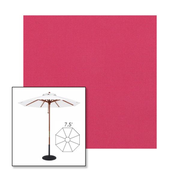 Picture of Pink | 7.5' Wood Frame Market Umbrella Sunbrella® Awning Fabric