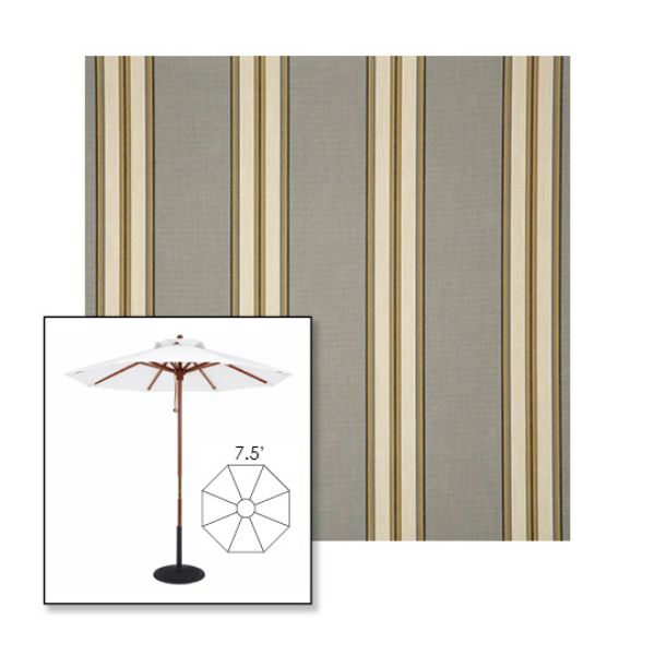Picture of Preston Stone | 7.5' Wood Frame Market Umbrella Sunbrella® Awning Fabric