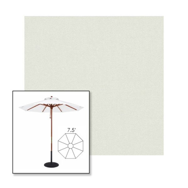 Picture of Silver | 7.5' Wood Frame Market Umbrella Sunbrella® Awning Fabric