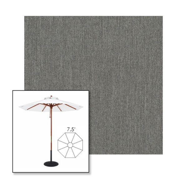Picture of Smoke | 7.5' Wood Frame Market Umbrella Sunbrella® Awning Fabric