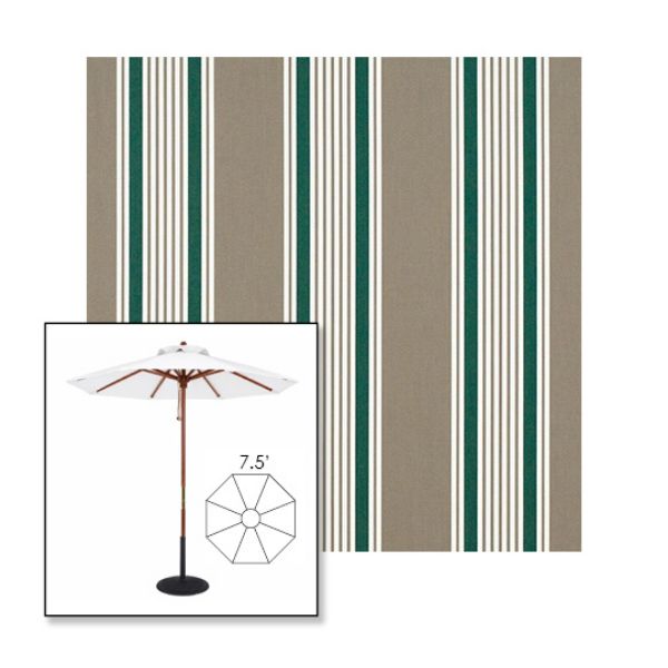 Picture of Taupe 2 | 7.5' Wood Frame Market Umbrella Sunbrella® Awning Fabric