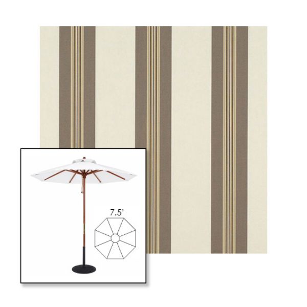 Picture of Taupe Tailored | 7.5' Wood Frame Market Umbrella Sunbrella® Awning Fabric