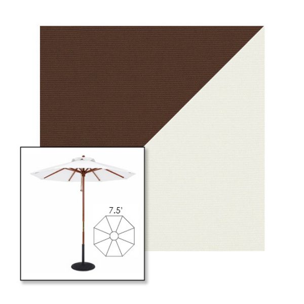 Picture of True Brown Natural | 7.5' Wood Frame Market Umbrella Sunbrella® Awning Fabric