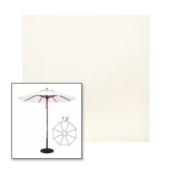Picture of White | 7.5' Wood Frame Market Umbrella Sunbrella® Awning Fabric