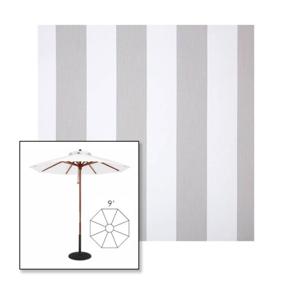 Picture of Beaufort Cloud | 9' Wood Frame Market Umbrella Sunbrella® Awning Fabric