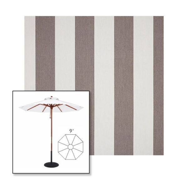 Picture of Beaufort Mushroom | 9' Wood Frame Market Umbrella Sunbrella® Awning Fabric
