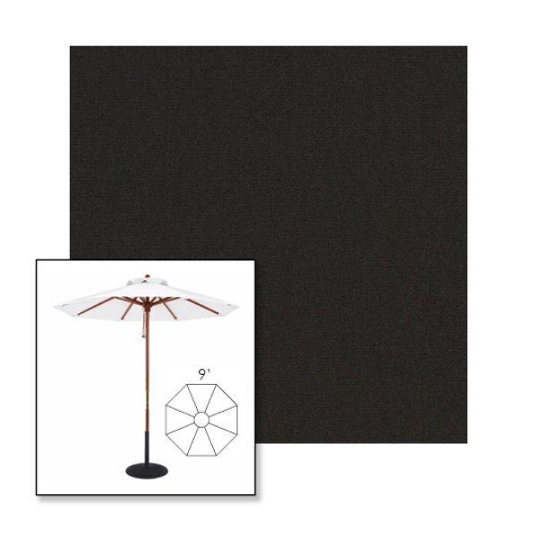 Picture of Black | 9' Wood Frame Market Umbrella Sunbrella® Awning Fabric