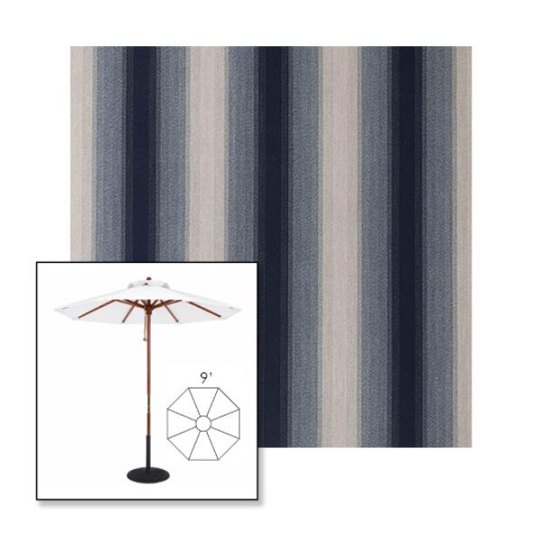 Picture of Boone Navy | 9' Wood Frame Market Umbrella Sunbrella® Awning Fabric