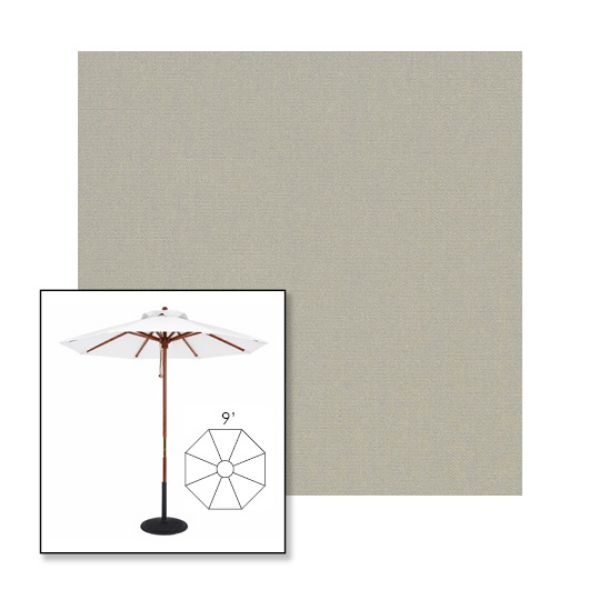 Picture of Cadet Grey | 9' Wood Frame Market Umbrella Sunbrella® Awning Fabric
