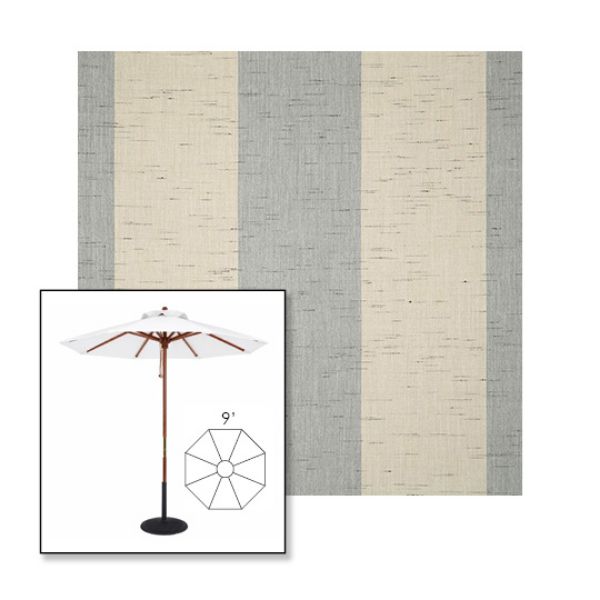 Picture of Era Ash | 9' Wood Frame Market Umbrella Sunbrella® Awning Fabric