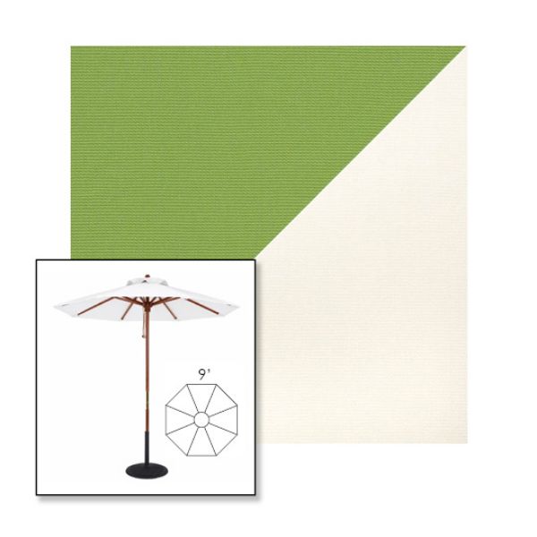 Picture of Ginkgo White | 9' Wood Frame Market Umbrella Sunbrella® Awning Fabric