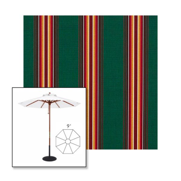 Picture of Hemlock Tweed Fancy | 9' Wood Frame Market Umbrella Sunbrella® Awning Fabric