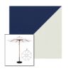 Picture of Marine Blue Silver | 9' Wood Frame Market Umbrella Sunbrella® Awning Fabric