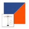 Picture of Mediterranean Blue Orange | 9' Wood Frame Market Umbrella Sunbrella® Awning Fabric
