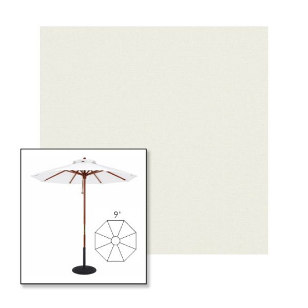 Picture of Natural | 9' Wood Frame Market Umbrella Sunbrella® Awning Fabric