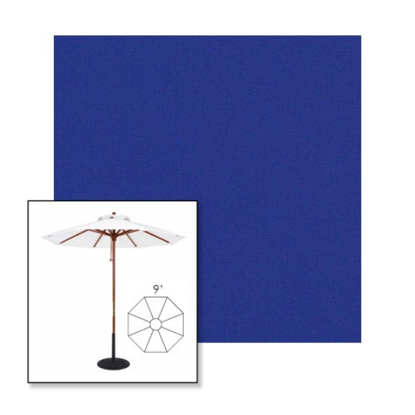 Picture of Ocean Blue | 9' Wood Frame Market Umbrella Sunbrella® Awning Fabric