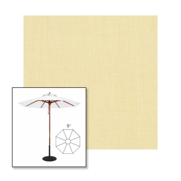 Picture of Parchment | 9' Wood Frame Market Umbrella Sunbrella® Awning Fabric
