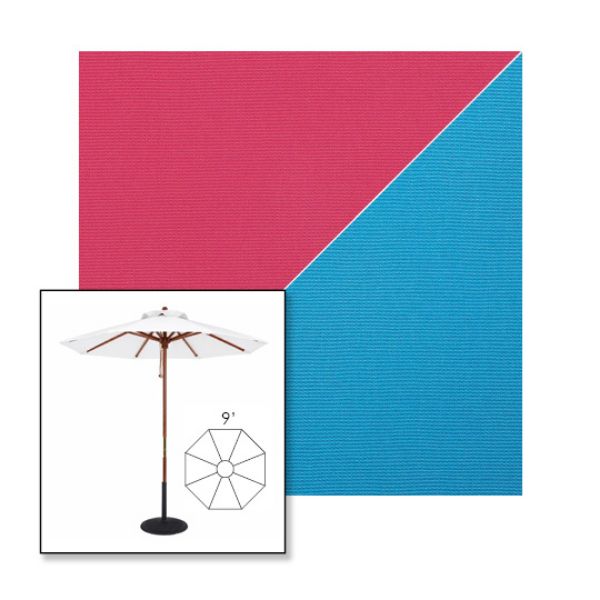 Picture of Pink Azure | 9' Wood Frame Market Umbrella Sunbrella® Awning Fabric