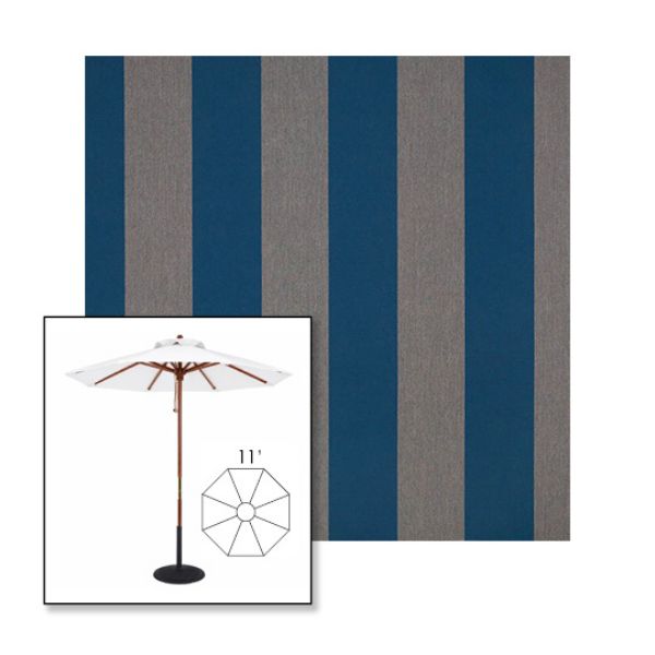 Picture of Beaufort Peacock | 11' Wood Frame Market Umbrella Sunbrella® Awning Fabric