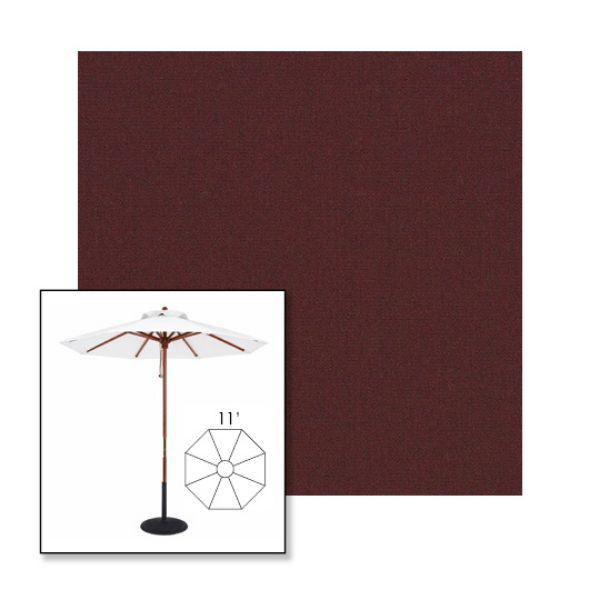 Picture of Black Cherry | 11' Wood Frame Market Umbrella Sunbrella® Awning Fabric