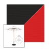 Picture of Black Logo Red | 11' Wood Frame Market Umbrella Sunbrella® Awning Fabric