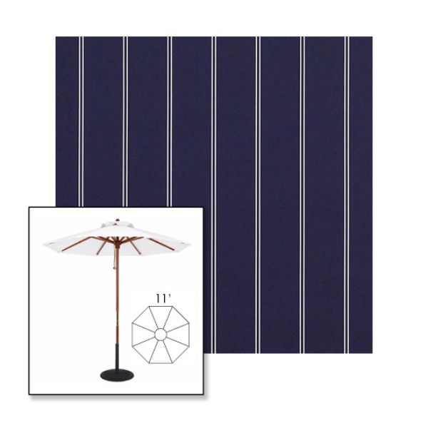 Picture of Cooper Navy | 11' Wood Frame Market Umbrella Sunbrella® Awning Fabric