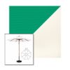Picture of Erin Green White | 11' Wood Frame Market Umbrella Sunbrella® Awning Fabric