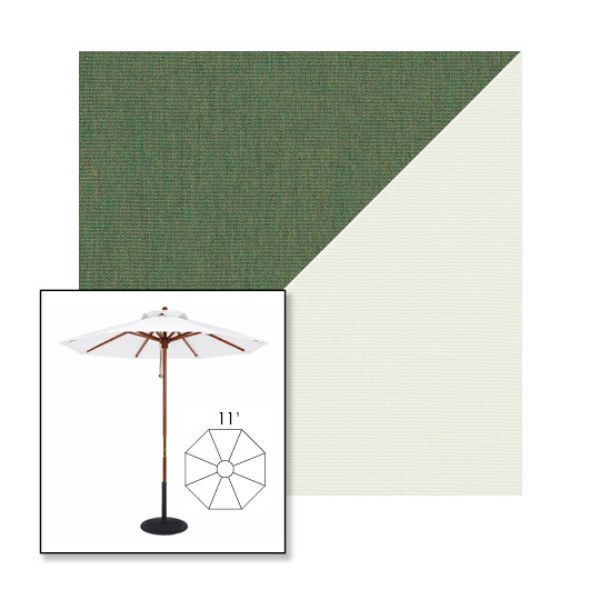 Picture of Fern Natural | 11' Wood Frame Market Umbrella Sunbrella® Awning Fabric