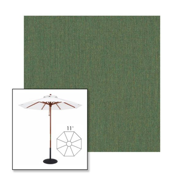 Picture of Fern | 11' Wood Frame Market Umbrella Sunbrella® Awning Fabric