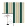 Picture of Forest Green Beige Natural Fancy | 11' Wood Frame Market Umbrella Sunbrella® Awning Fabric