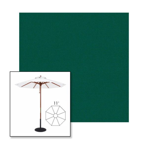 Picture of Forest Green | 11' Wood Frame Market Umbrella Sunbrella® Awning Fabric