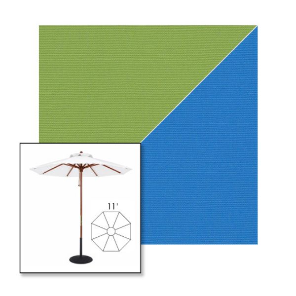 Picture of Ginkgo Capri | 11' Wood Frame Market Umbrella Sunbrella® Awning Fabric